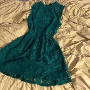 Green lace dress